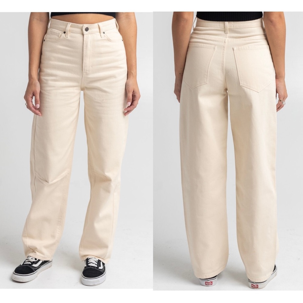 RSQ 27 Baggy High Rise Jeans Ivory Cream